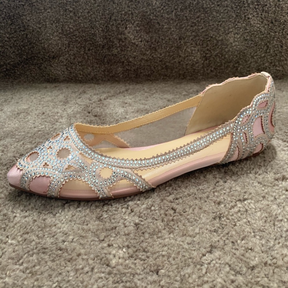 XYD Women Elegant Pointed Toe Rhinestone Flats - Picture 8 of 14